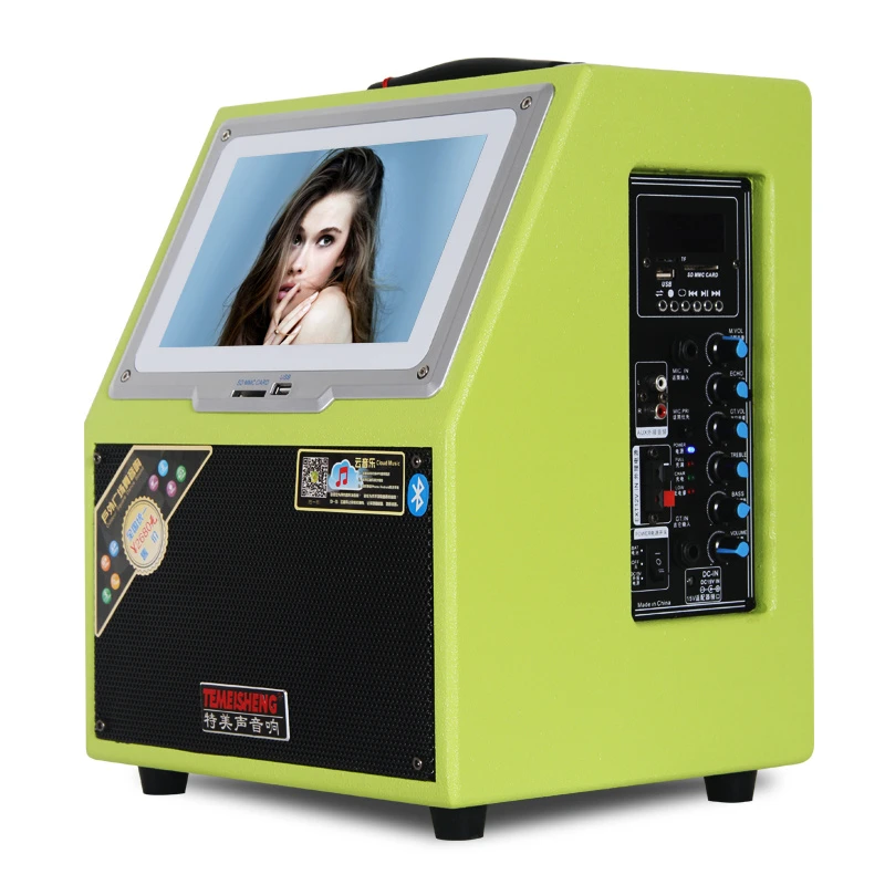 Professional Portable Wireless WiFi Karaoke Speakers System Karaoke Audio Trolley Speaker with Touch Screen