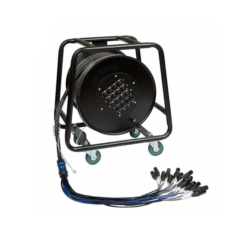 Professional Stage Cable Trolley 16 Channel Multi-Channel Audio Signal Line Mobile Cable Trolley Multi-Core Power Cable Reel