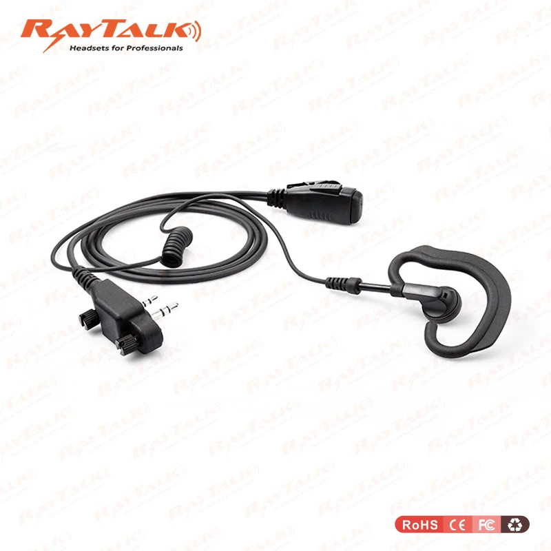 Professional Two-Way Radio Headset with Adjustable G Hook for Communication Systems