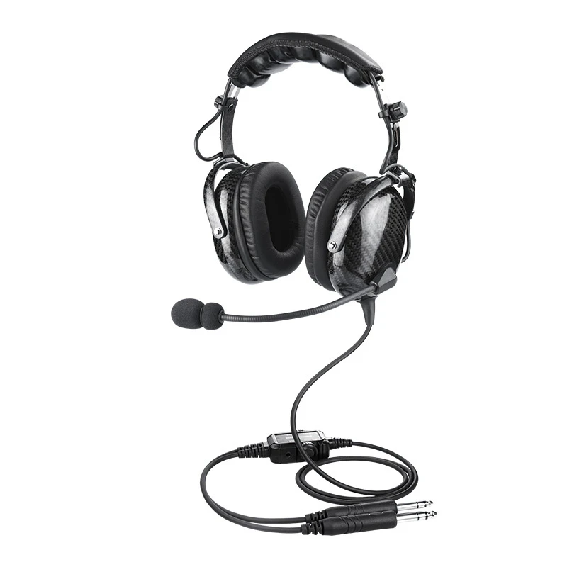Professional Ultra-Lightweight Carbon Fiber Pnr Aviation Headset Wired Telephone Headsets for Pilots