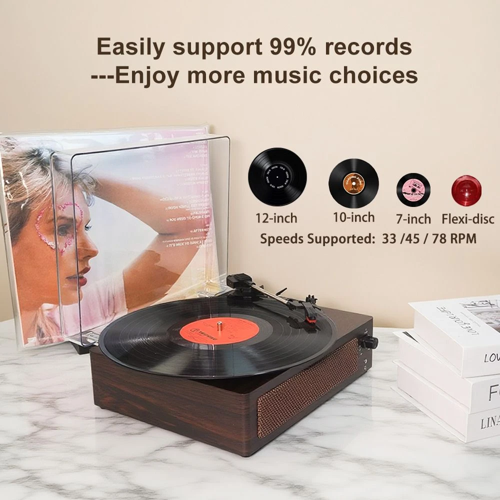 Professional Vinyl Record Player Creative HiFi Sound Quality Lp Turntable Player with Built-in Speakers