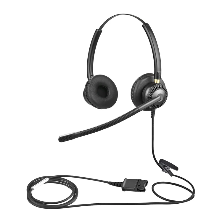 Professional Wired Enc Noise Cancellation Telephone Call Center Headset with Teams Answering Button for Conference