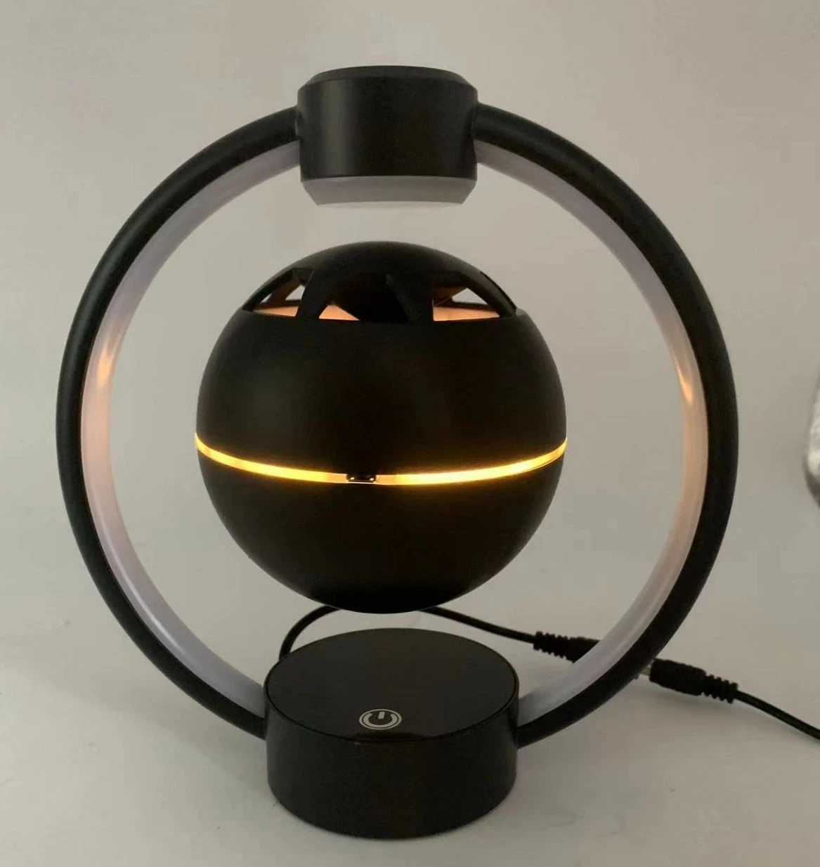 Promotion Colorful LED Light Rechargeable Wireless Magnetic Levitation Floating Bluetooth Speaker for Cellphone Gift Office Business