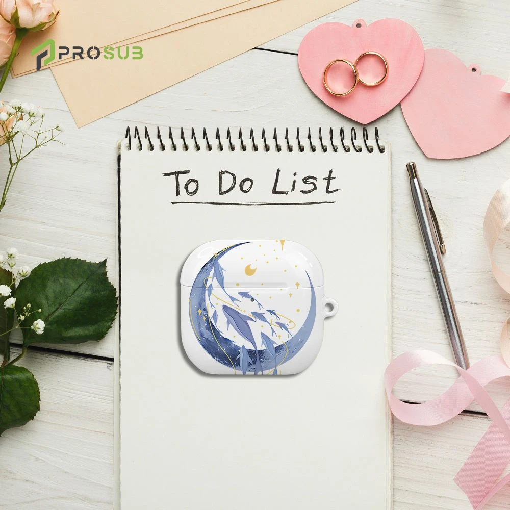 Prosub Custom 3D Sublimation DIY Earphone Case PC Blank Coated Protective Cover Film for Airpods 4 Packaged in OPP Bag