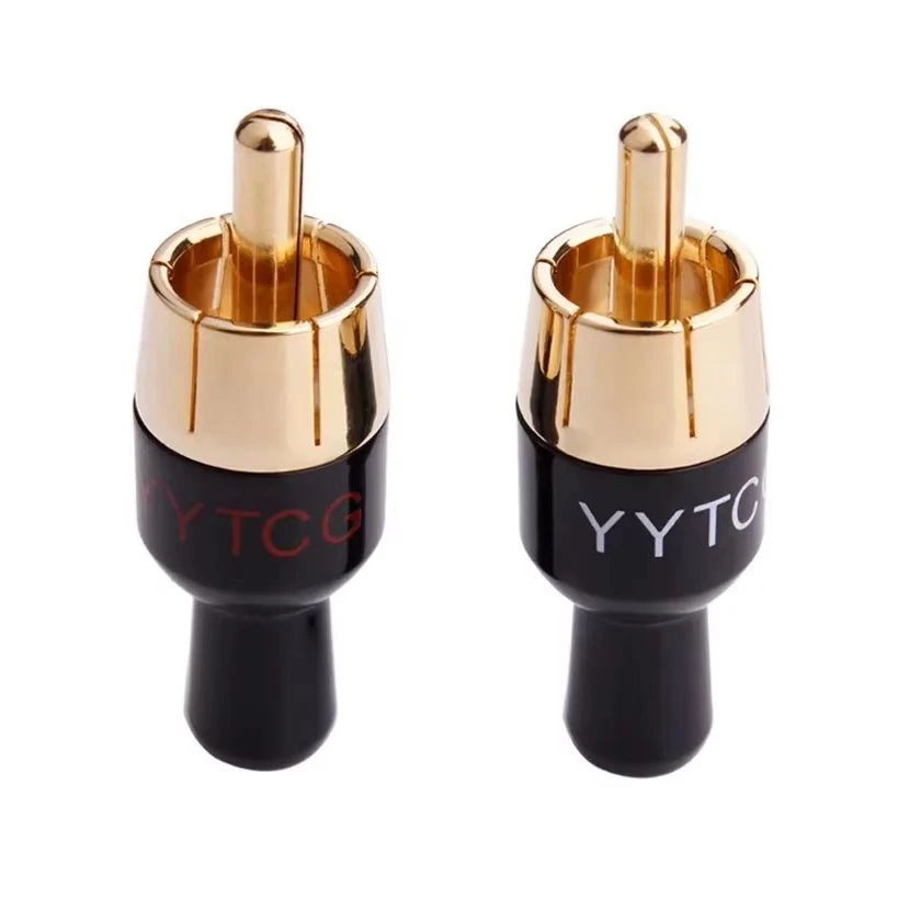 Pure Copper Gold-Plated RCA Plug Audio Signal Cable Connection Terminals Wiring Connector