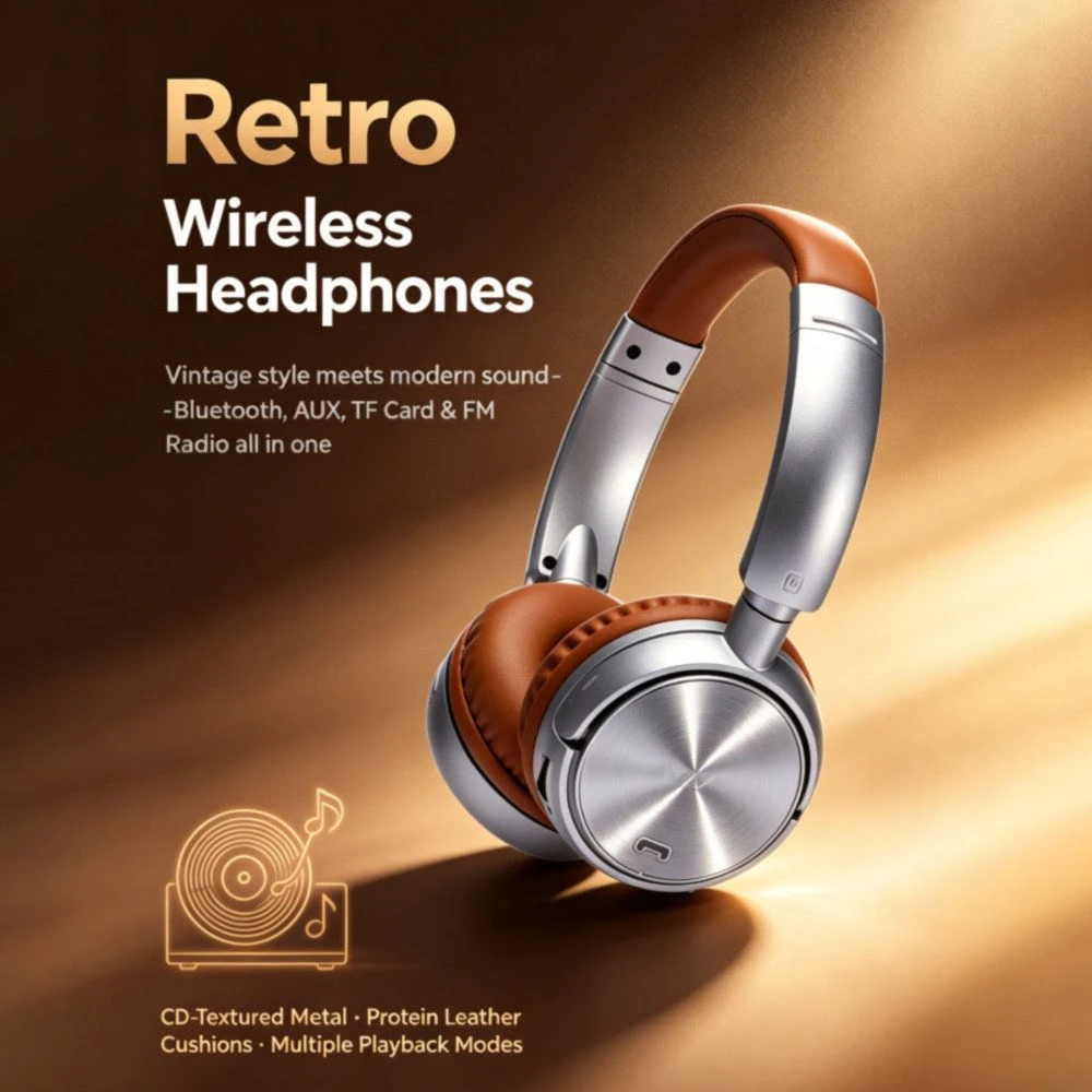 Q2PRO Simple Design Clear Calls Over-Ear Wireless Headset for Travel