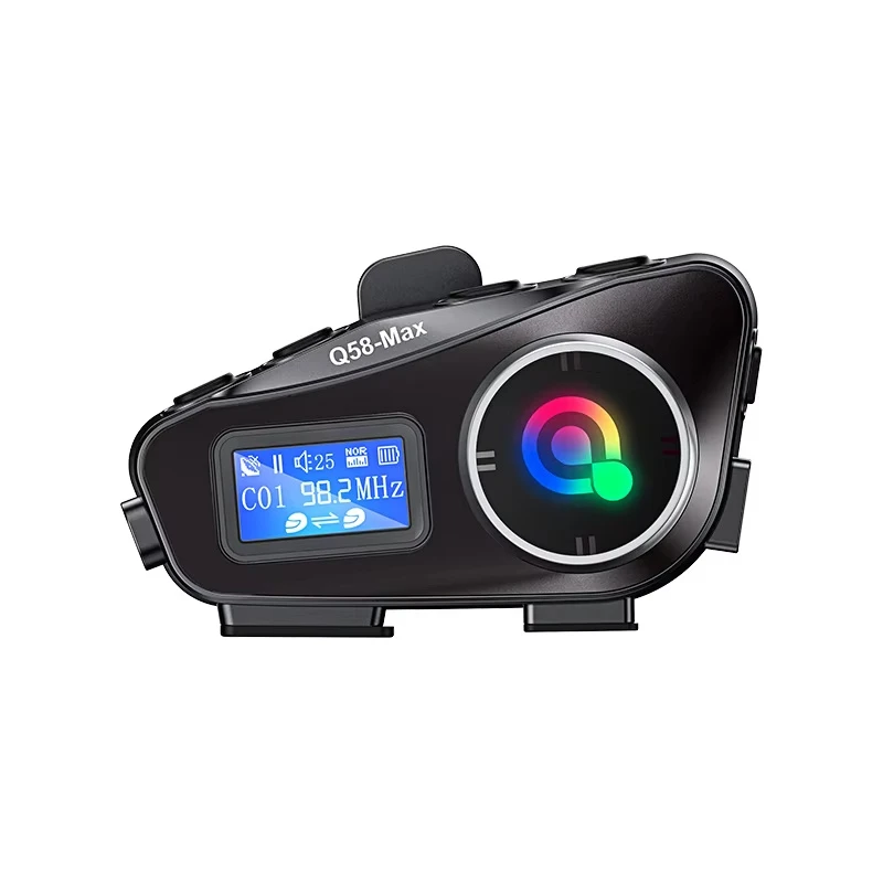 Q58 Max Motorcycle Helmet Intercom with Music Player Speaker Custom Logo Helmet Bluetooth Intercom Headset for Motorcycle