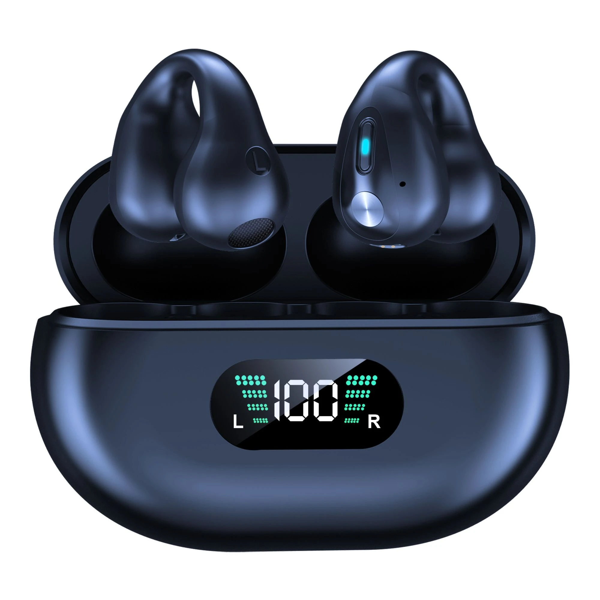 Q80 Wireless Blue-Tooth 5.3 Ear Clip, Open-Ear Comfort, HiFi Sound, 480h Standby, Low Latency, Ipx5 Waterproof, Sport Headset