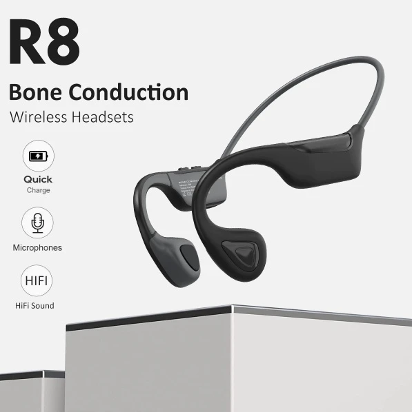 R8 Ipx7 Waterproof Bone Conduction Sport Bluetooth Earphones