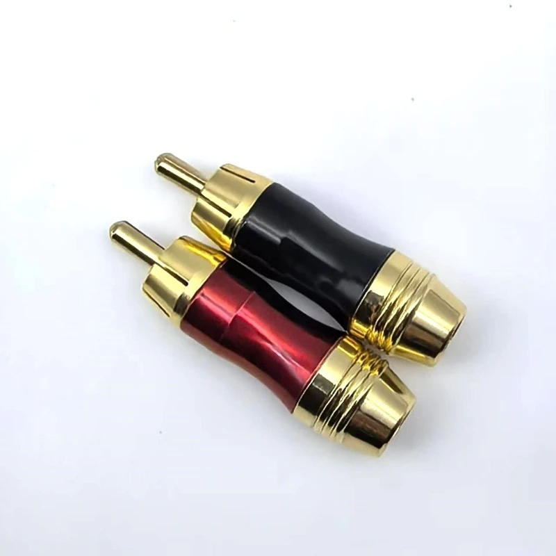 RCA Audio Connector/Plug, Zinc Alloy Shell, Pure Copper Gold-Plated Interface
