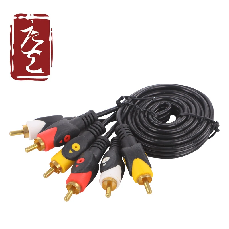 RCA Round Wire Speaker Plated Connector Cord Audio Cable