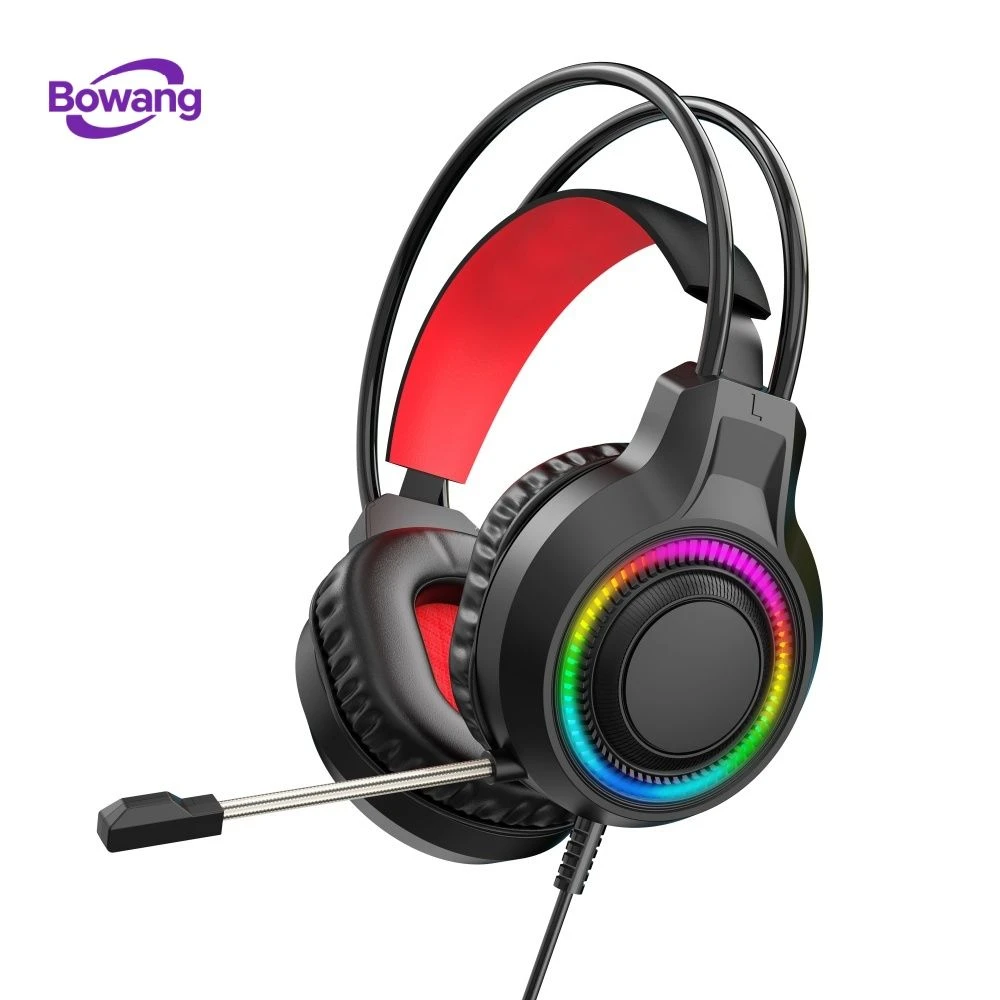 RGB LED Gaming Headset Rotatable Mic Stereo Bass Noise Canceling Gamer Headphones
