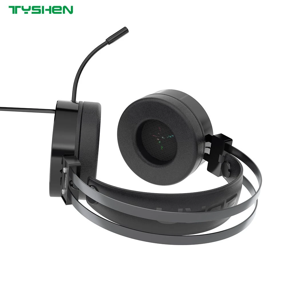 RGB Wired Headset 50mm Stereo Headphones with Noise Canceling Microphone USB 3.5mm