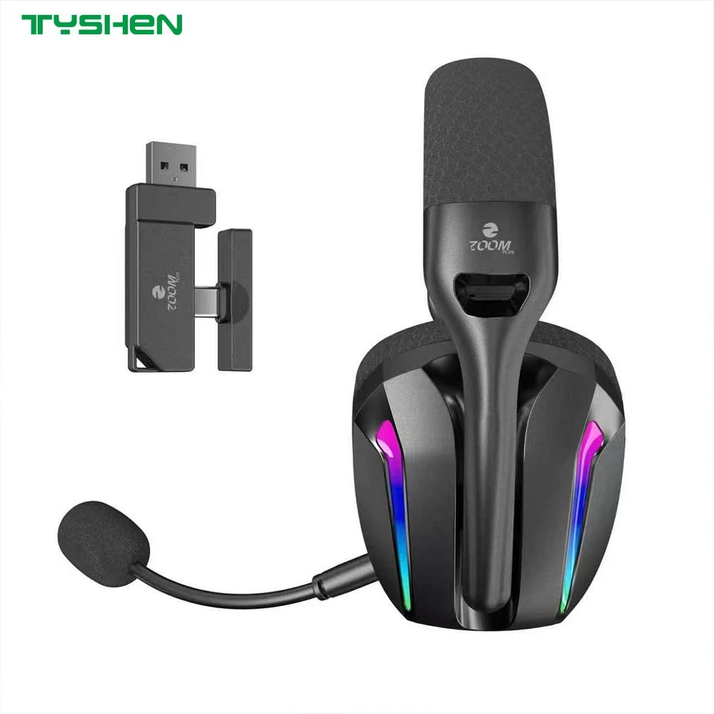 RGB Wireless Headset 5.1 Audio Bluetooth Headphones with Detachable Noise Canceling Microphone