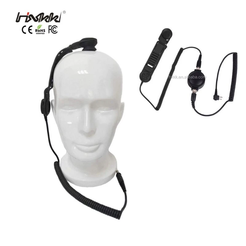 Radio Accessories Tactical Walkie Talkie Bone-Conduction Headset with Big Ptt Button Adjustable Headband for Firefighter
