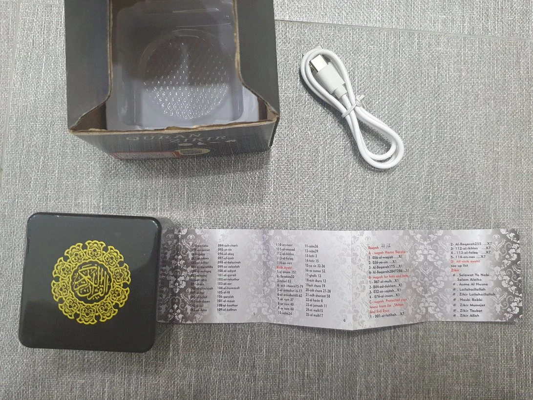 Ramadan Gift Zk100-3s Shantou Sajadah Muslim Islamic Azan Potable Source Wall Digital & Ruqyah Video Multi-Color Quran Speaker Key Control to Select