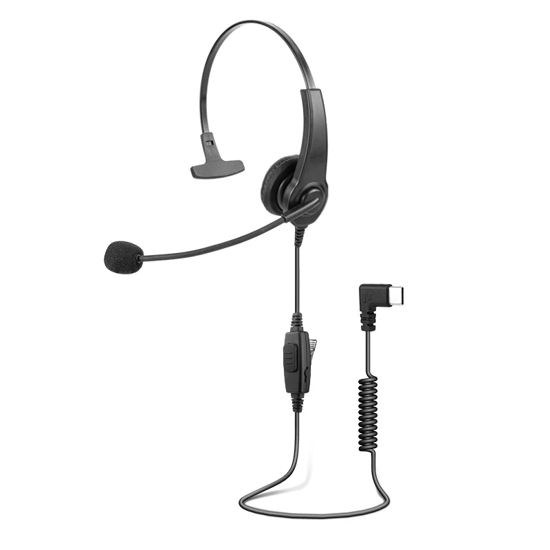 Raytalk OEM Single Earmuff Tour Guide System Earpiece with Boom Mic Headset for Walkie Talkie