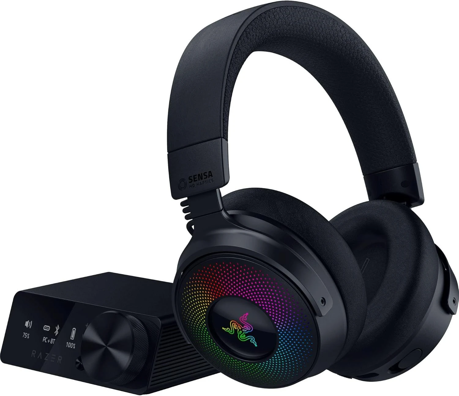 Razer Kraken V4 PRO Wireless Gaming Headset: OLED Control Hub – HD Haptics – 2.4GHz Wireless – Bluetooth