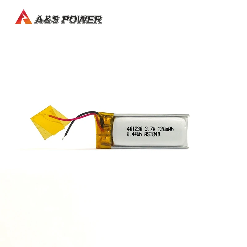 Rechargeable Li-ion Battery 3.7V 120mAh 401230 Lipo Batteries for Bluetooth Earphone
