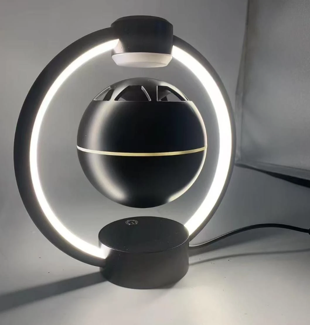 Rechargeable Magnetic Levitation Stereo Speaker, Wireless Floating Bluetooth Speaker with Colorful LED Light for Cellphone Laptop