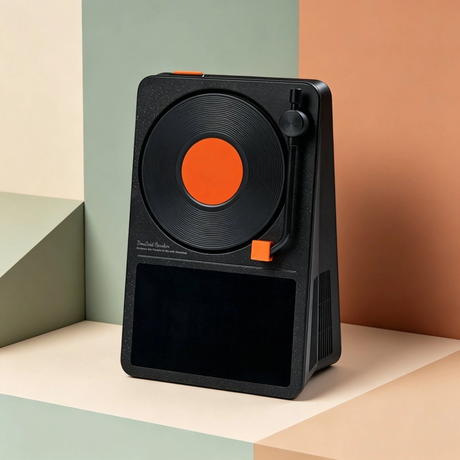 Record Player Style Bluetooth Speaker with Temperature Display for Home