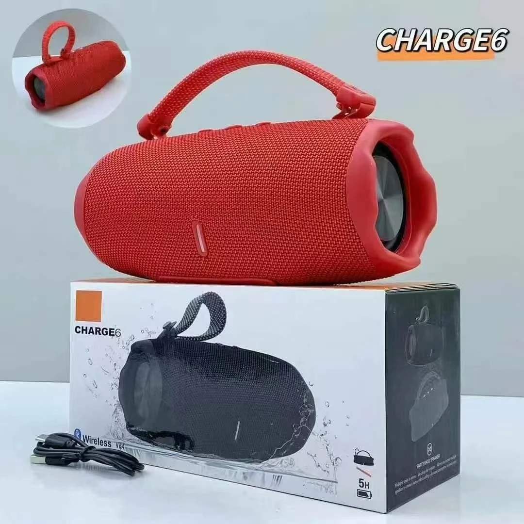 Red Bluetooth Speaker Outdoor Sport Wireless Speaker Charge 6 Christmas Gift