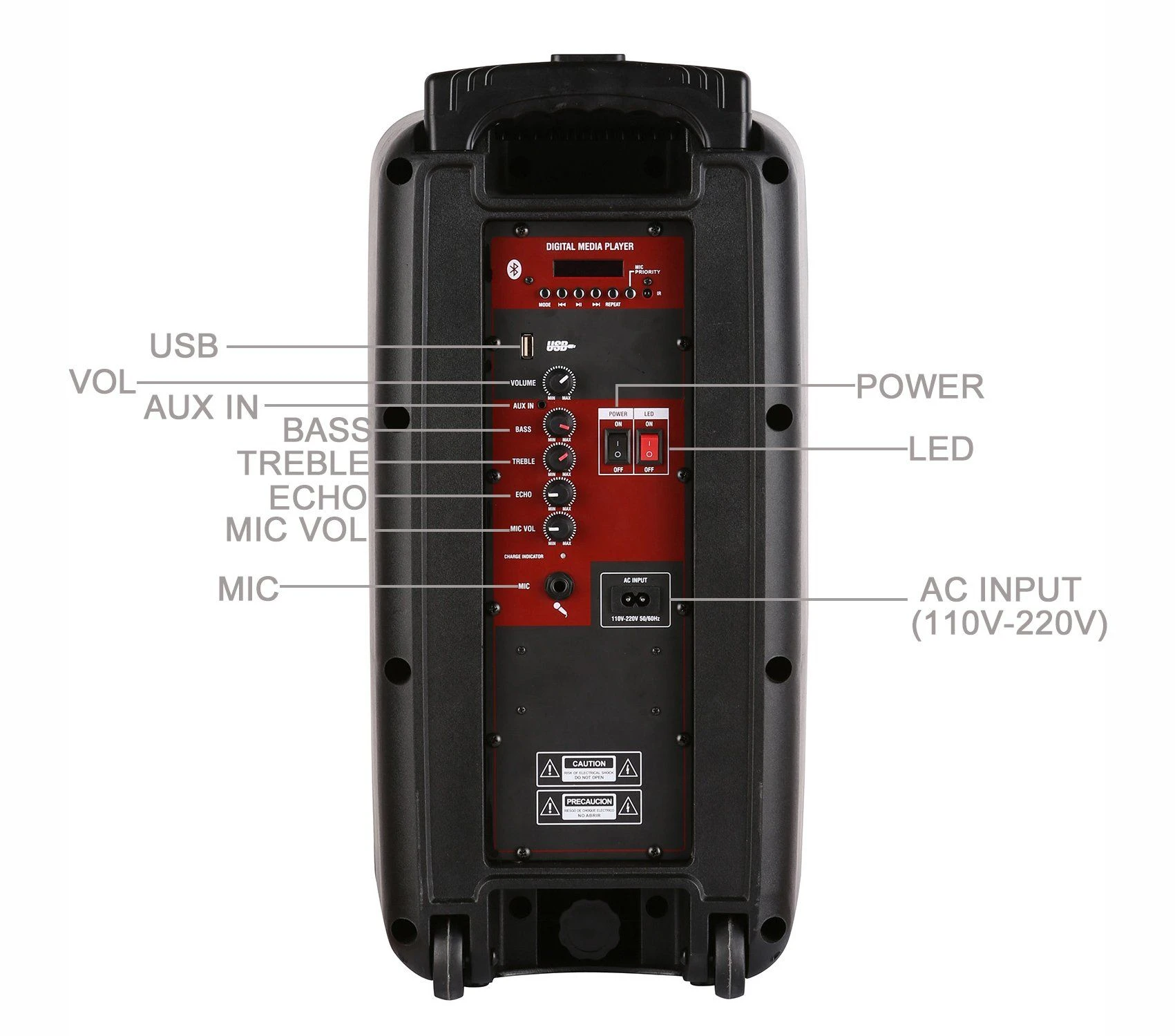 Red Color Dual 10inch Speaker Sound Box