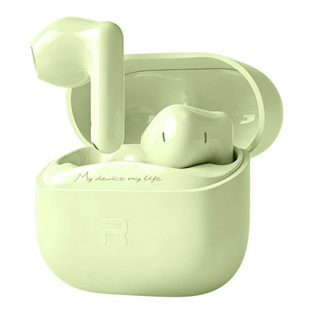 Remax Tws-25 Wireless Stereo Semi-in-Ear Earbuds Bluetooth-Compatible 6.0 4-Mic Enc Noise Canceling Headset – Green