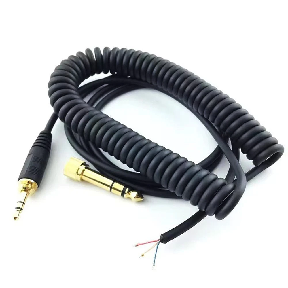 Replacement Spring Coil Audio Cable for Beyerdynamic and Sony Headphones with 6.35mm Adapter