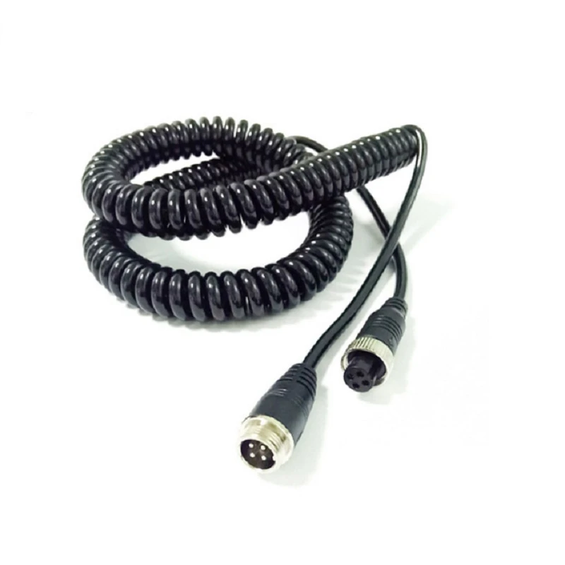 Retractable Coiled Spring M12 Aviation Cable 2 3 4 5 6 7 8pin Male Female Spiral Wire Waterproof Car Trailer Reversing Backup Camera Extension Cable