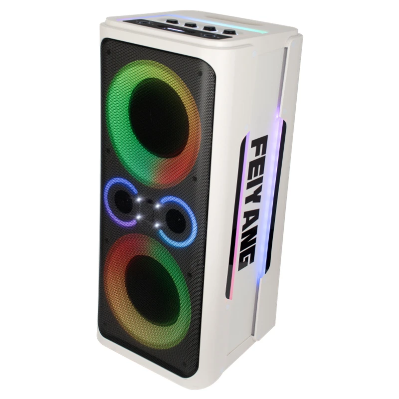 Retro Combination Acoustic Wooden Movable Faffle Super Bass Audio Loud Dual 8 Inch Speaker