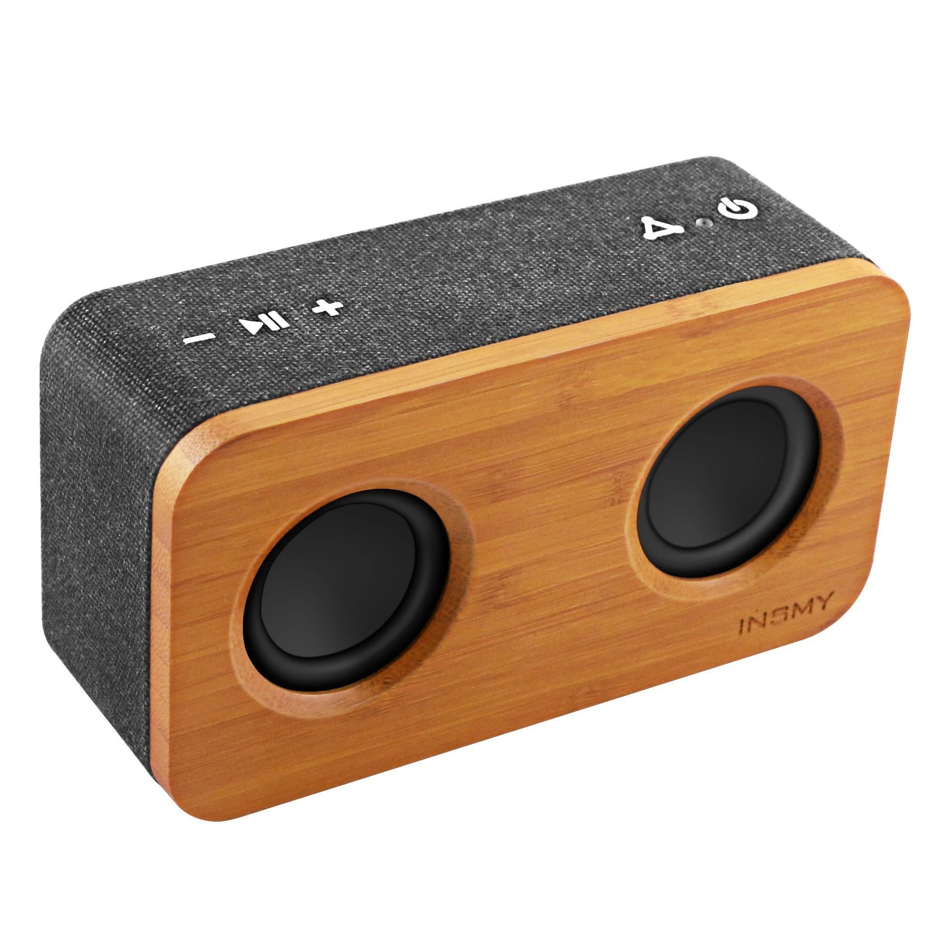 Retro Desktop Bamboo Wireless Charger High Power Cell Phone Bluetooth Speaker