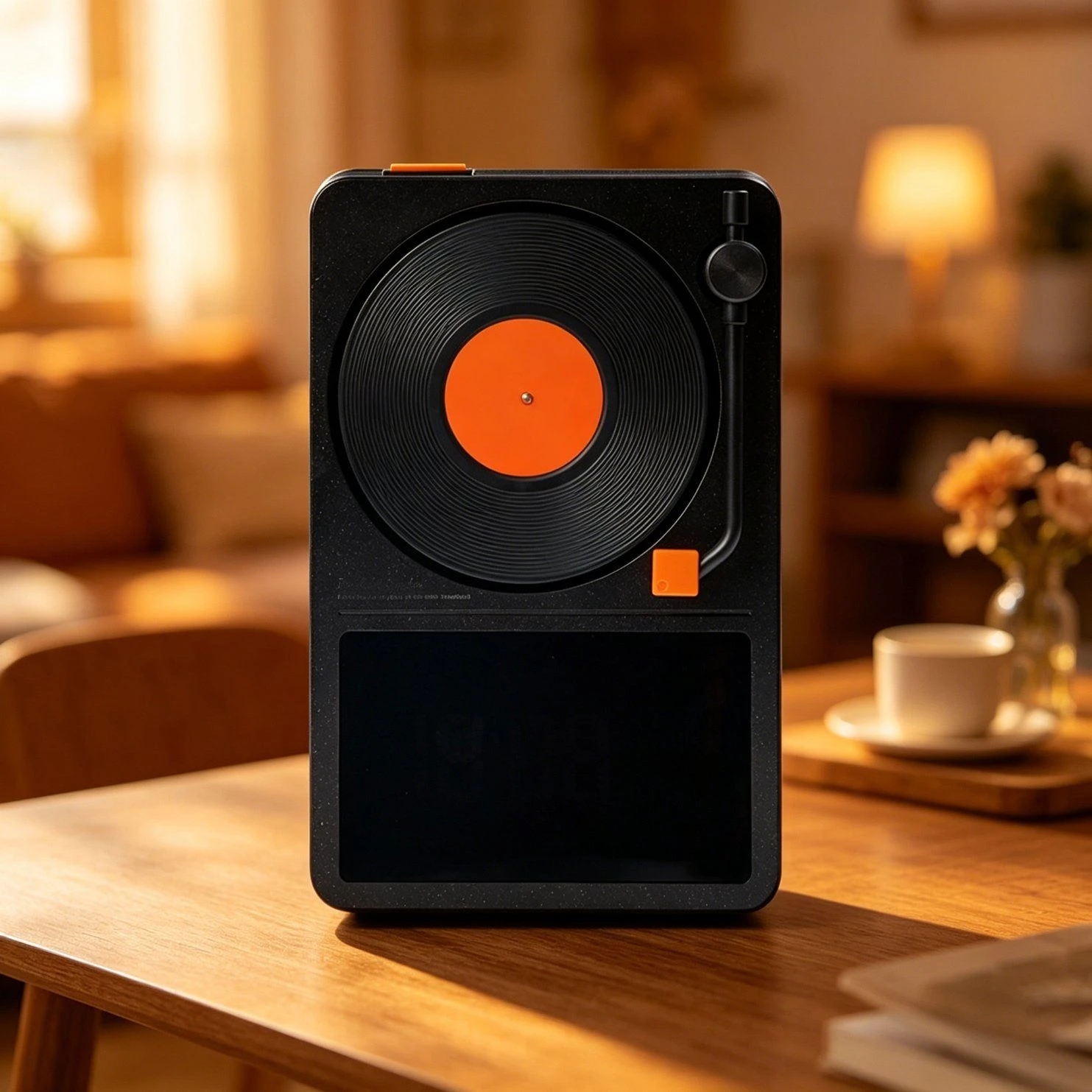 Retro Record Bluetooth Speaker with Dual Drivers and Clock for Gift