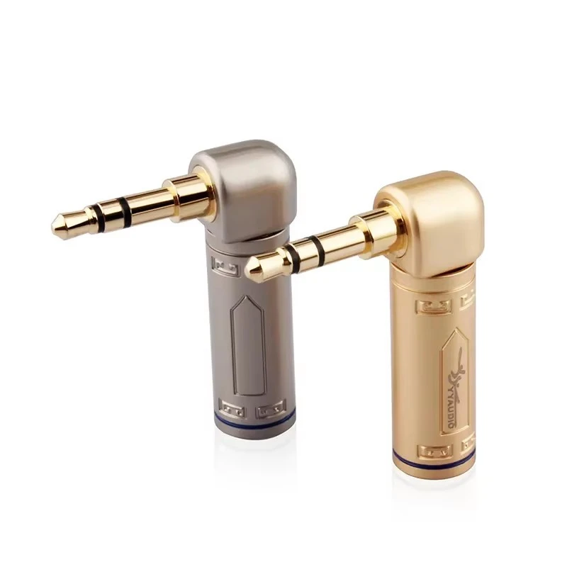 Right Angle Chinese-style 3.5mm Gold-plated Male Connector for Wired Stereo Audio Headset