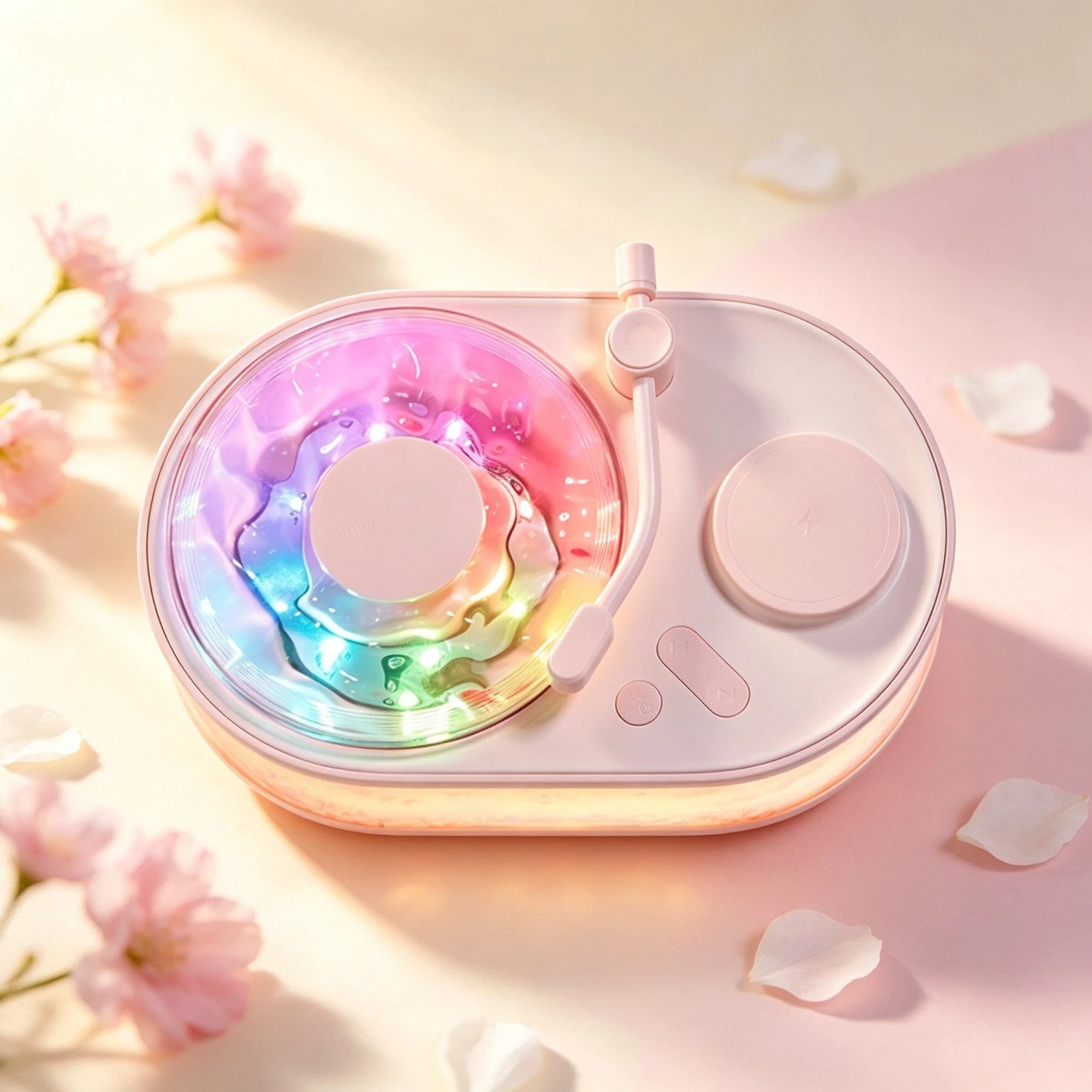 Ripple Flow Bluetooth Speaker with Panoramic Light and Wireless Charging