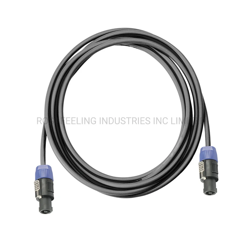 RoHS Electric 2-Cores Copper Conductor Twisted Pair PVC Speaker Cable Wire Speakon to Speakon Male (FSC01)