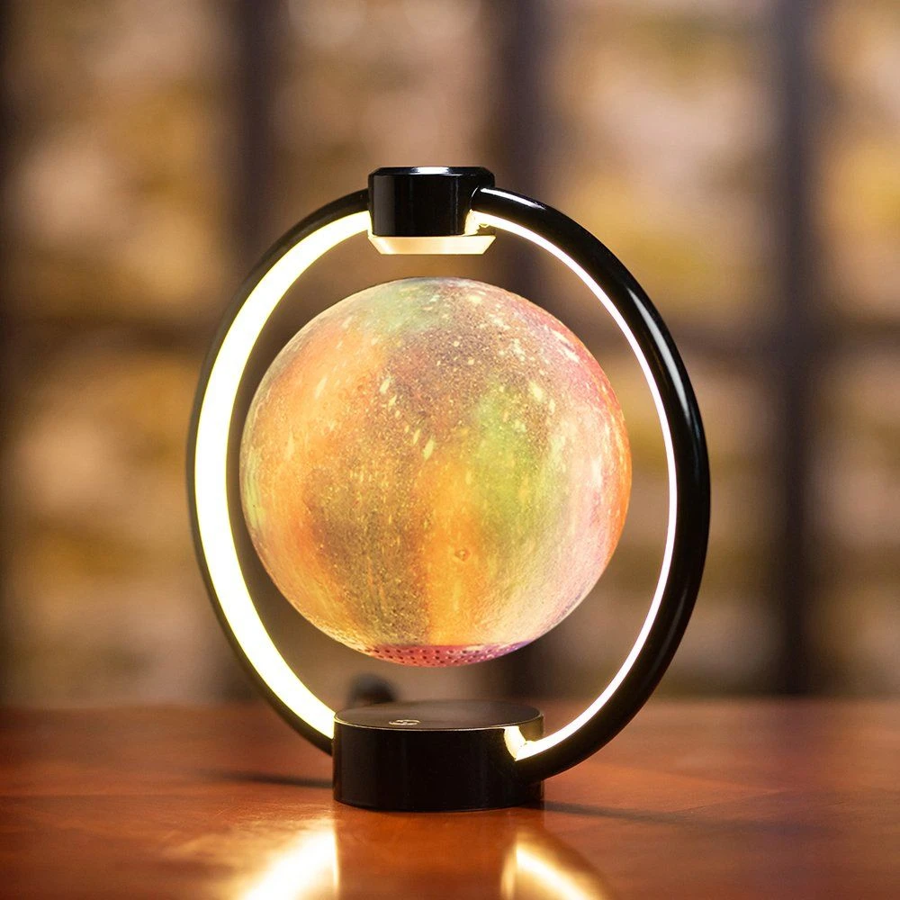 Rotating Magnetic Levitation Moon Lamp with Bluetooth Speaker for Cellphone Laptop Best Gift Promotion Decor