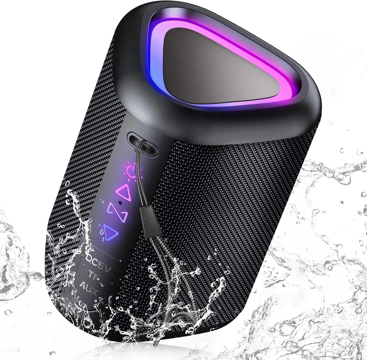 S1 New Upgraded Portable Bt5.3 Speaker, Ipx7 Waterproof, Enhanced Bass, Colorful LED Light