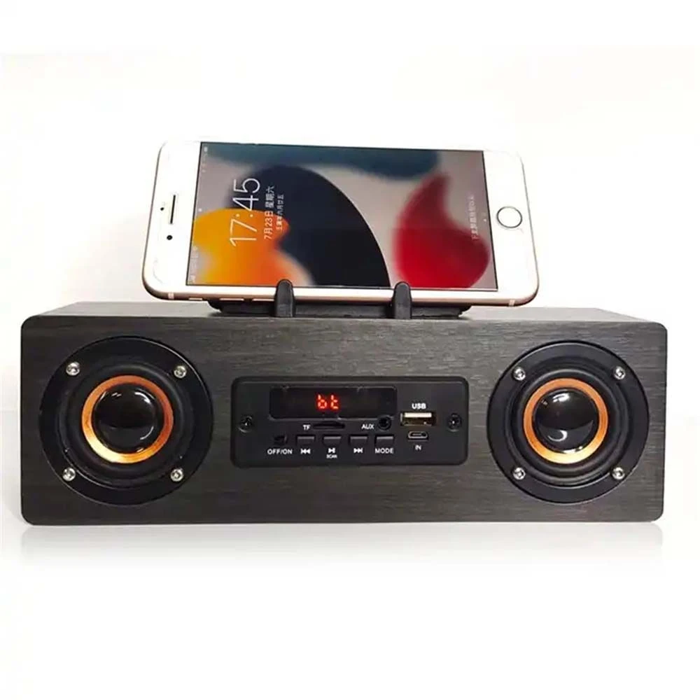 S2-1 Wooden Outdoor Mini HiFi Stereo Loud Wireless Bluetooth Speaker