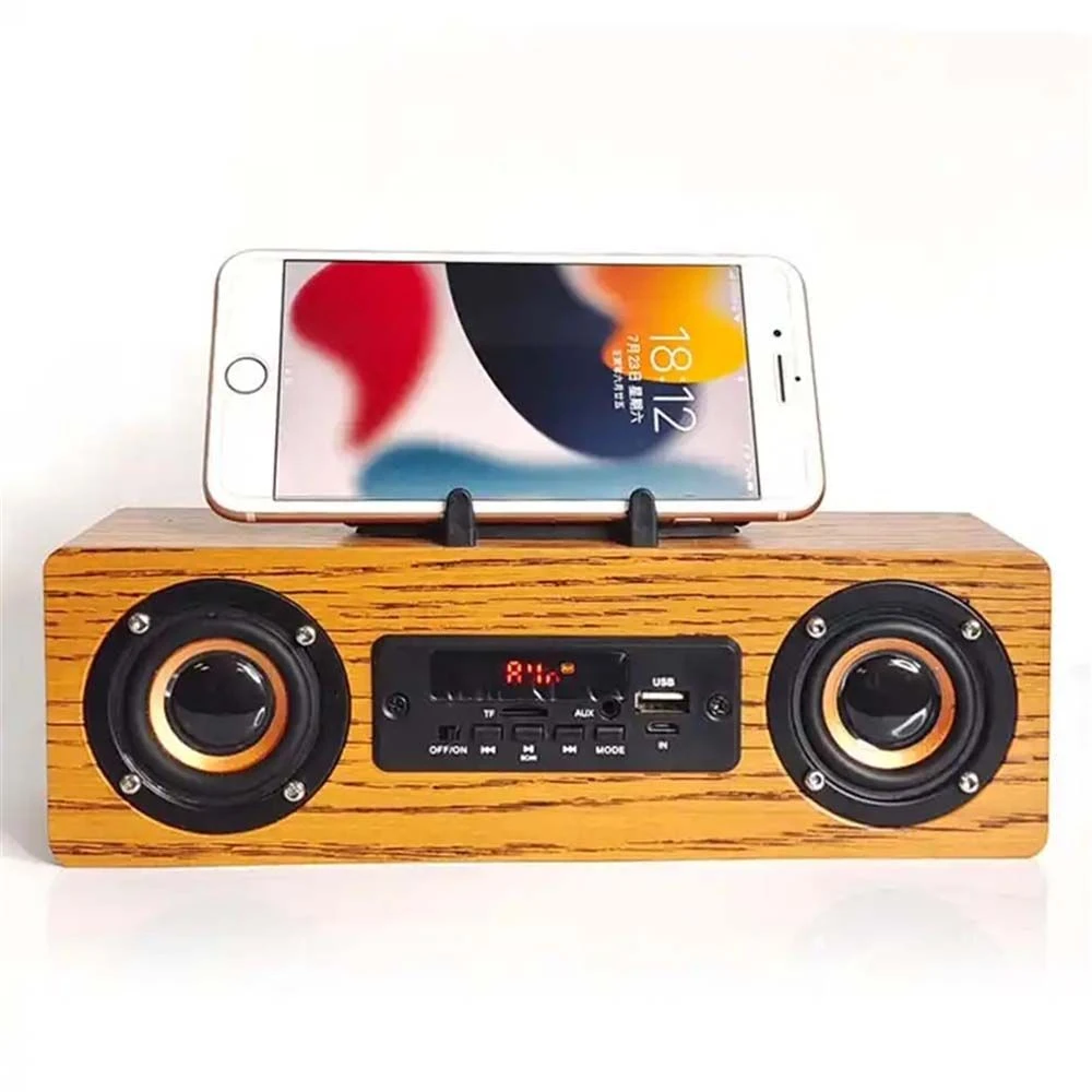 S2-1 Wooden Wireless Bluetooth Speaker Portable Stereo Surround Subwoofer