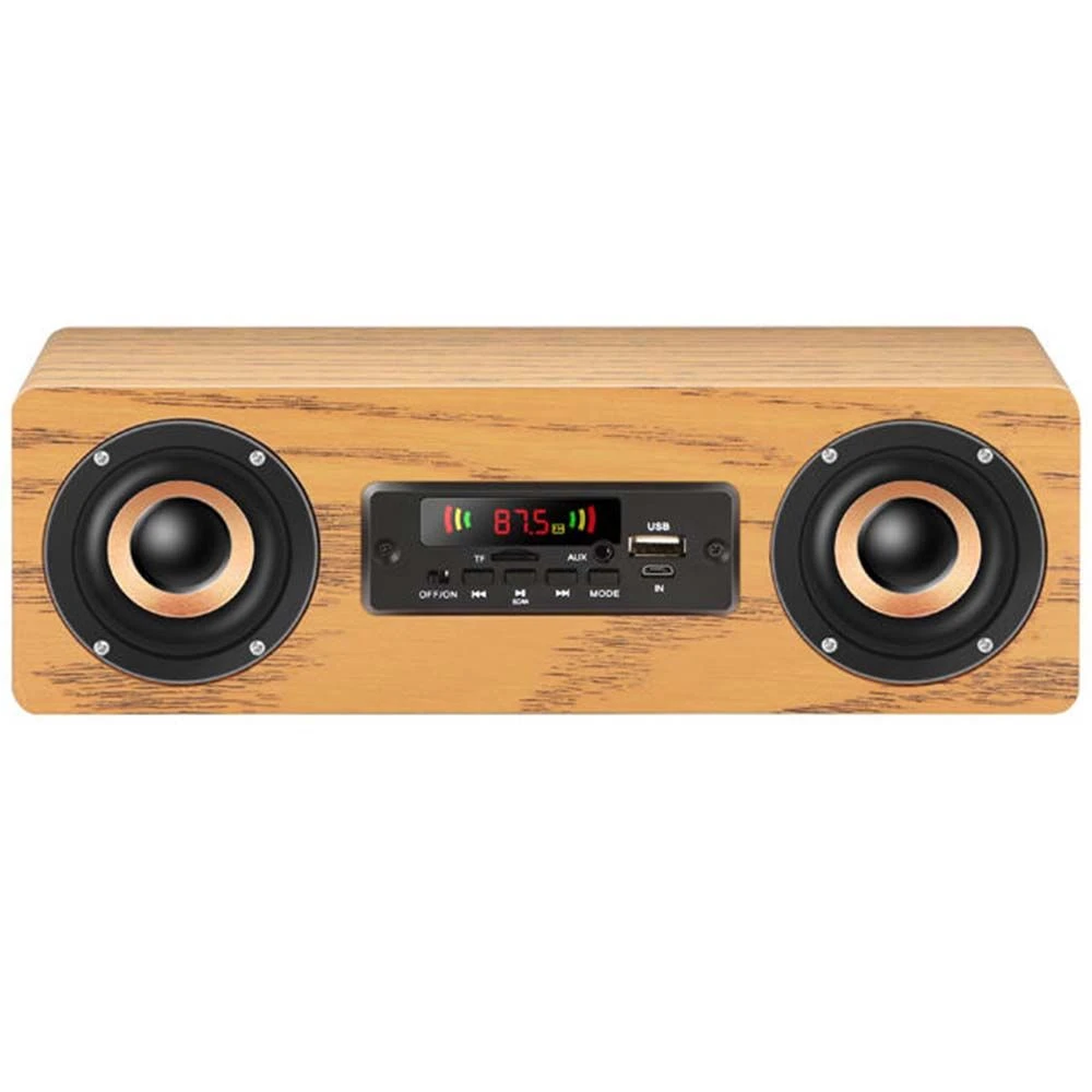 S2 Portable Home Desktop Wooden Stereo Audio Bass Subwoofer Bluetooth Speaker