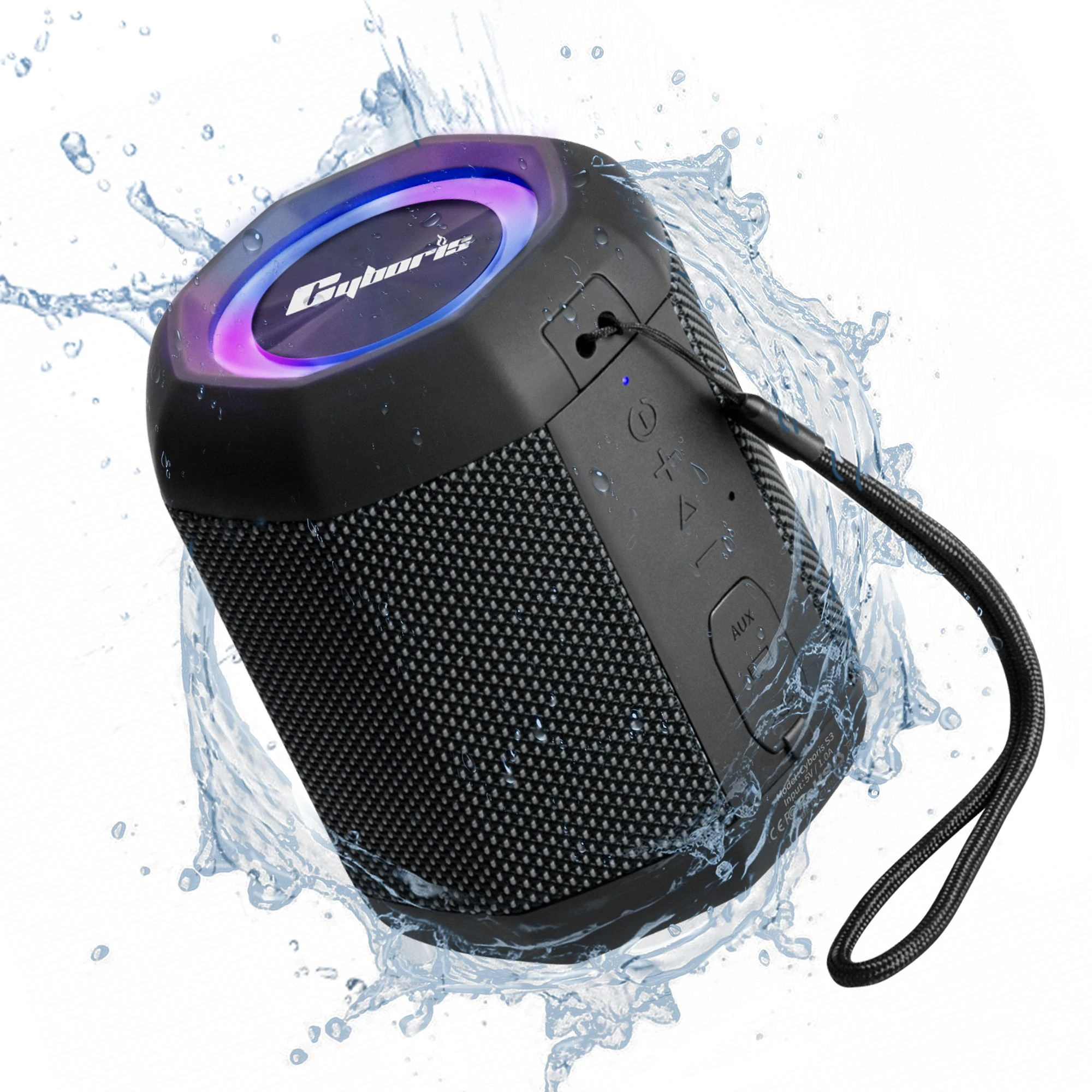 S3 Portable Stylish Stereo Waterproof Speaker Sound Box with RGB Lighting Features