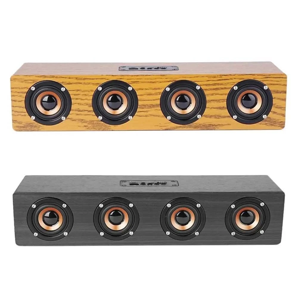 S6 Portable Wooden Bluetooth Subwoofer Computer Speaker Home Sound Bar