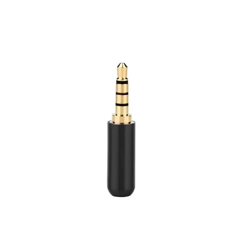 SHSE Gold-plated Pure Copper 3.5mm Audio TRRS Jack Black Cable Connector 4.2mm