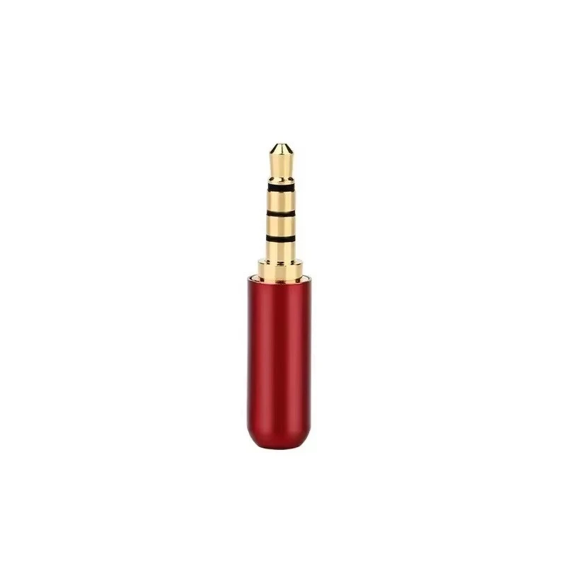 SHSE Gold-plated Pure Copper 3.5mm Audio TRRS Jack Red Cables Connector 4.2mm