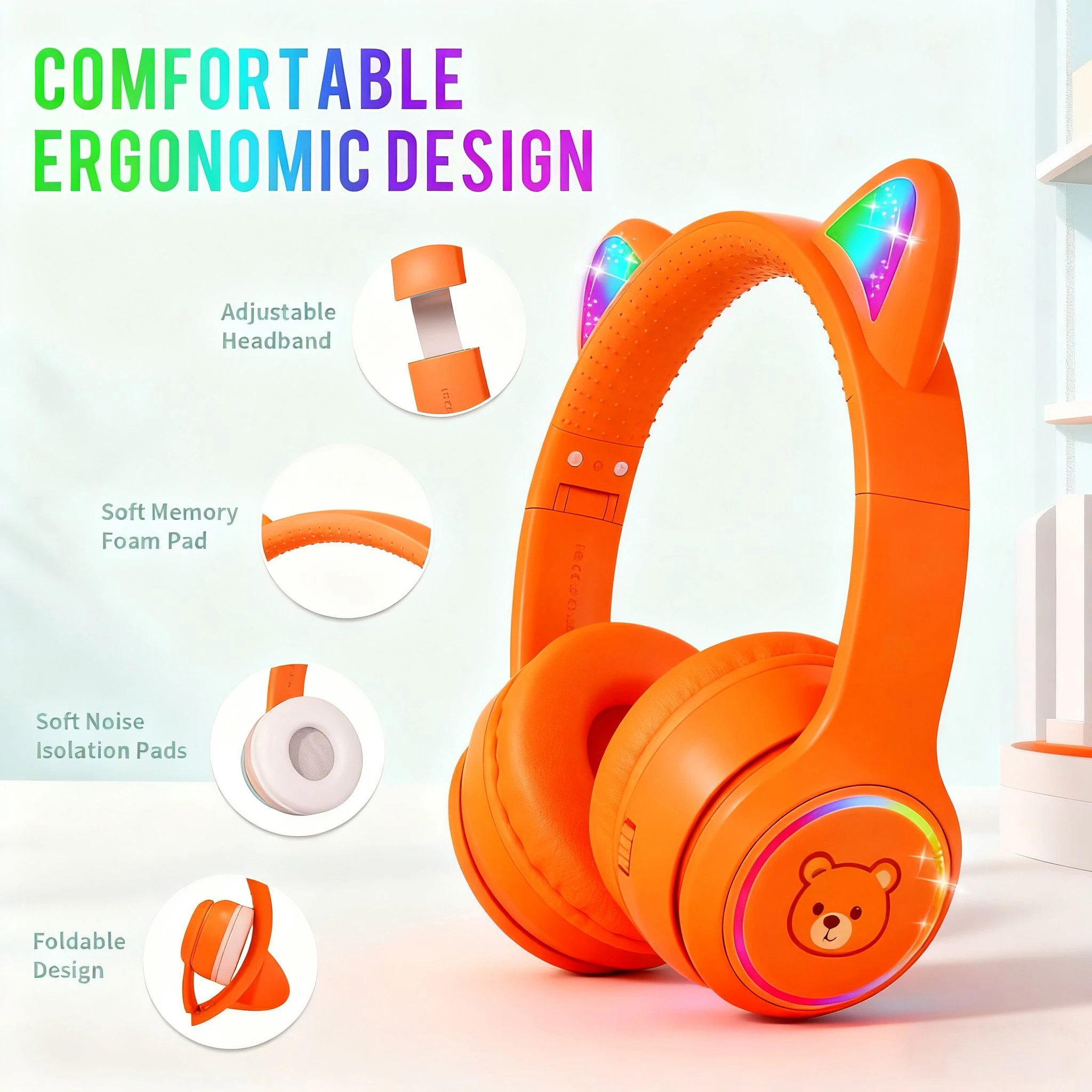 Safe Volume-Limiting Bluetooth Headphones for Kids – Wireless