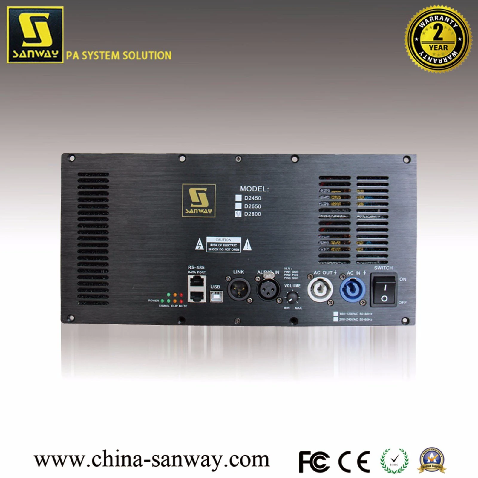 Sanway D2800 2X850W at 4 Ohms Two Channel DSP Active Module, Class-D Plate Amplifier for Line Array&Subwoofer&Full Range Speaker