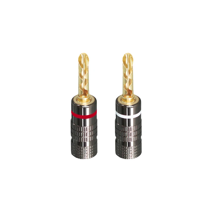 Sawtooth Gold-plated Pure Copper Banana Plug Speaker Cable Audio Black-Gun-Colored End