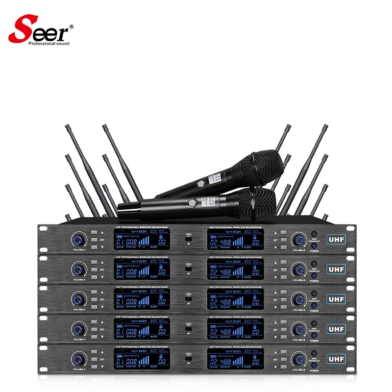 Seer Audio S-28 High Quality UHF Wireless Stage Mic True Diversity 2 Channel Mic Microphone Wireless Microphone Professional
