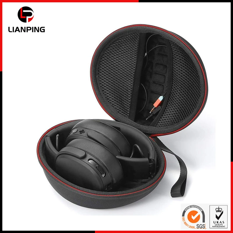 Shockproof Zipper Hard EVA Case for Headphone with Mesh Pocket